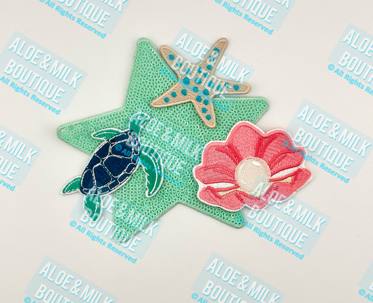 Shell with Pearl Patch, beach patches