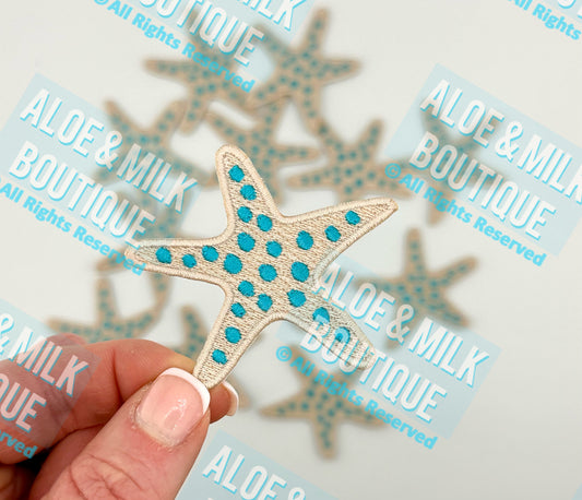 Star fish patch turquoise, beach patches, summer patches, ocean patches