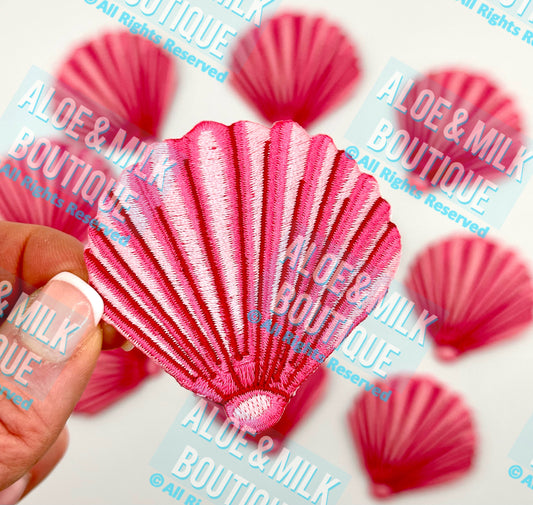 Seashell patch Multi Pink, beach patches, ocean patches