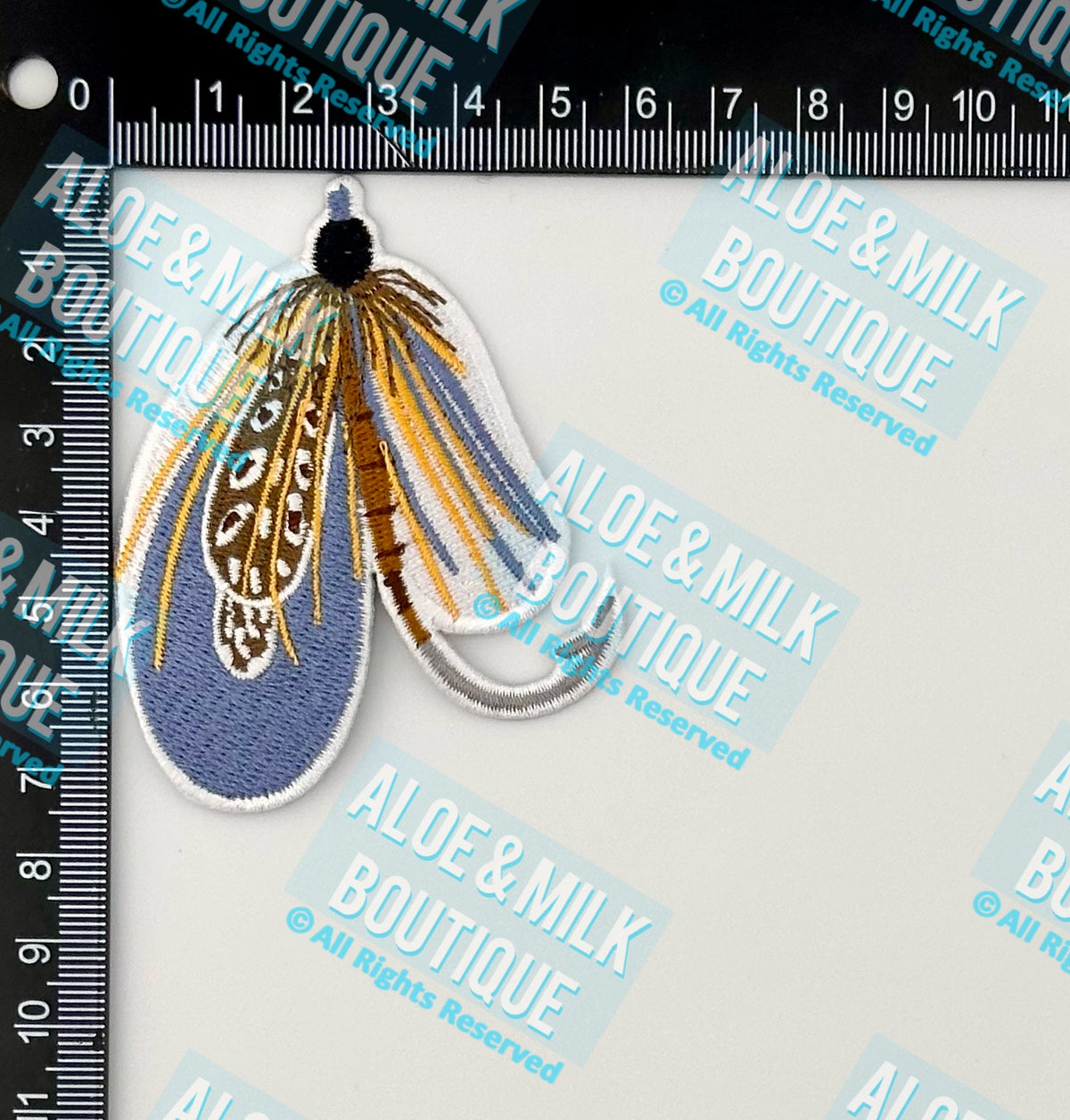 Fly Fish Patch feather accent, fishing patches