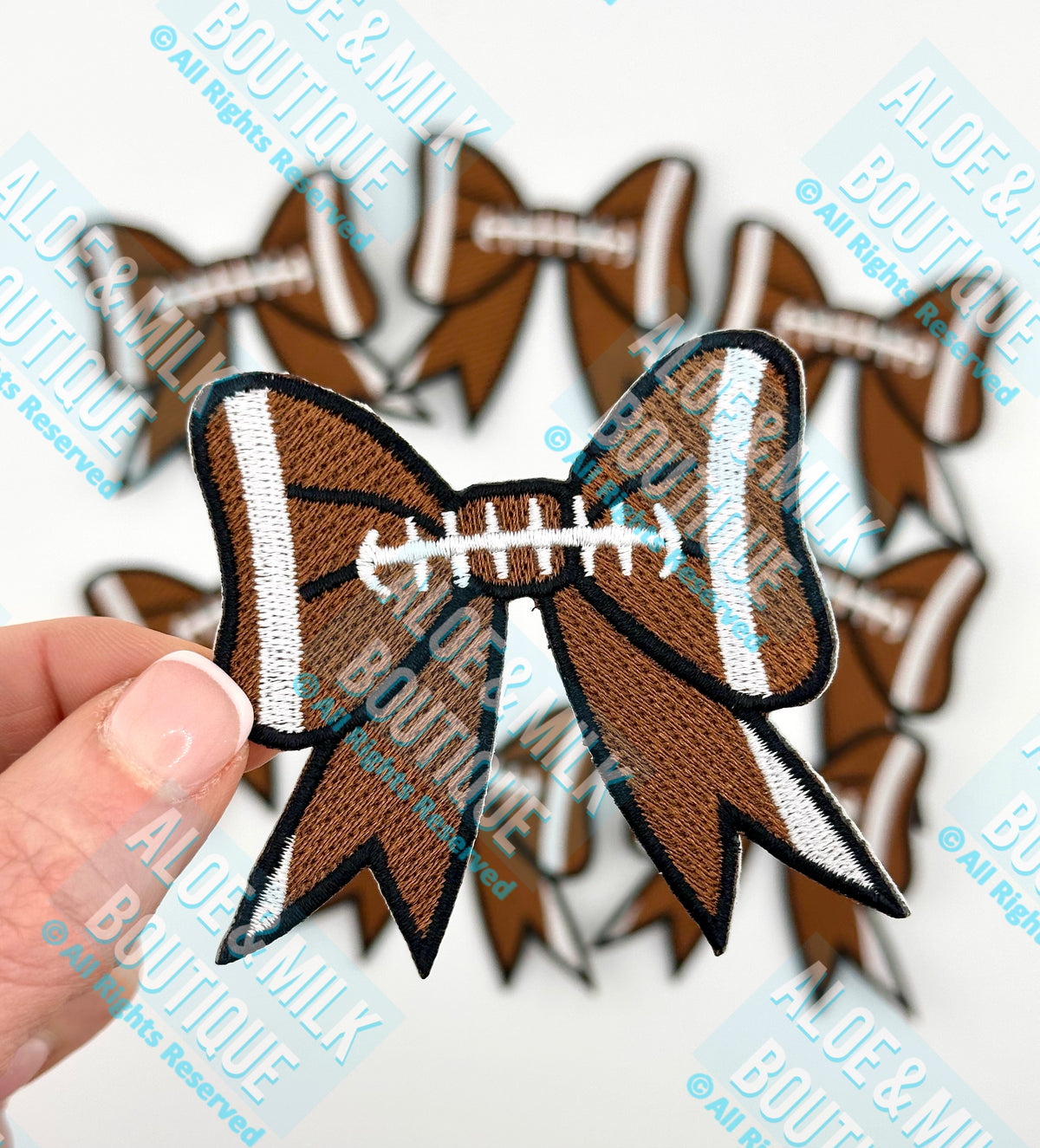 Bow Football Patch, football bow, football, cheer patches