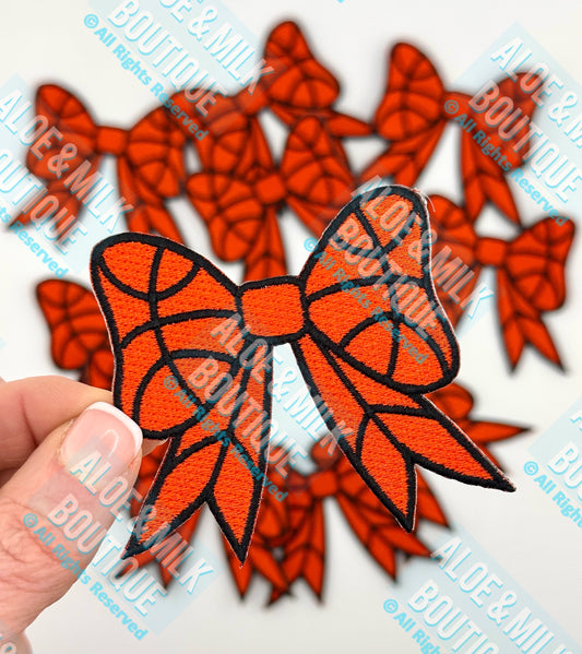 Bow Basketball Patch, basketball bow, game day patches