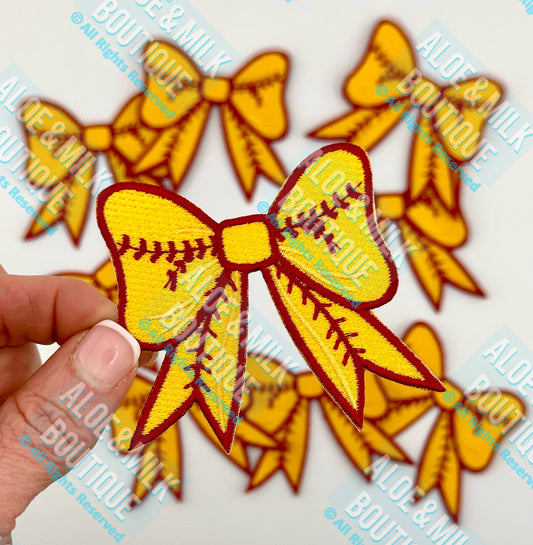 Bow Softball Patch, softball bow, game day patch