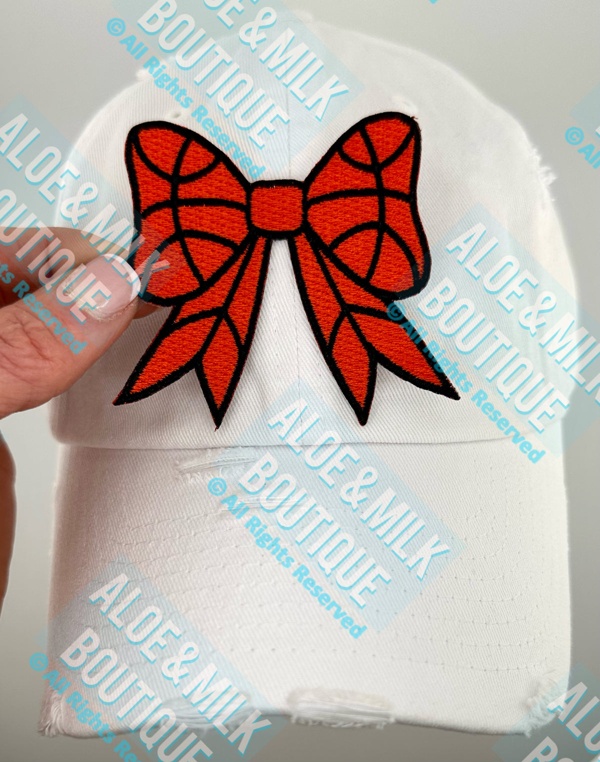 Bow Basketball Patch, basketball bow, game day patches