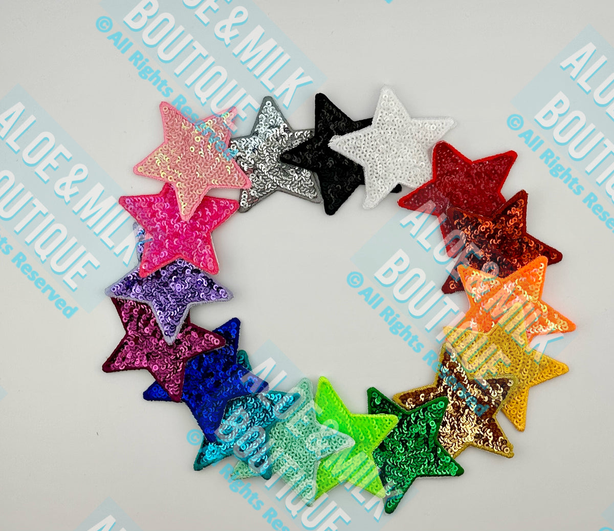 New Sequin Stars, sequin star patch, small and large, dance patches