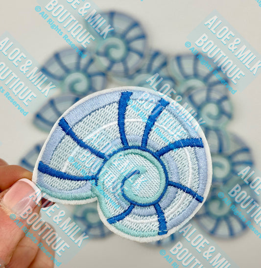 Blue Sundial Shell Patch, sundial patch, beach patches, beach vibes