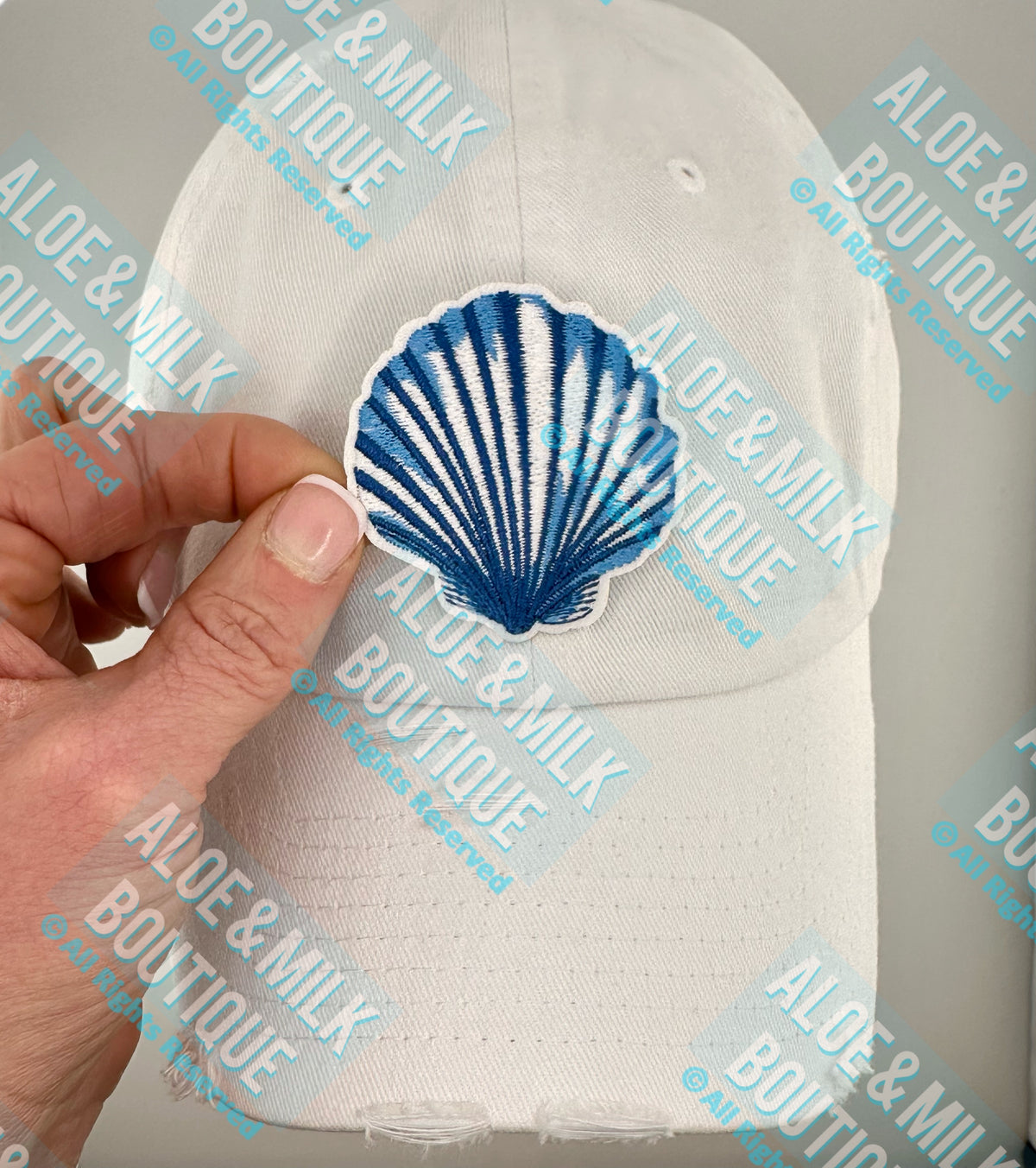 Blue Seashell Patch, blue shell, seashell patches, ocean patches, beach vibes