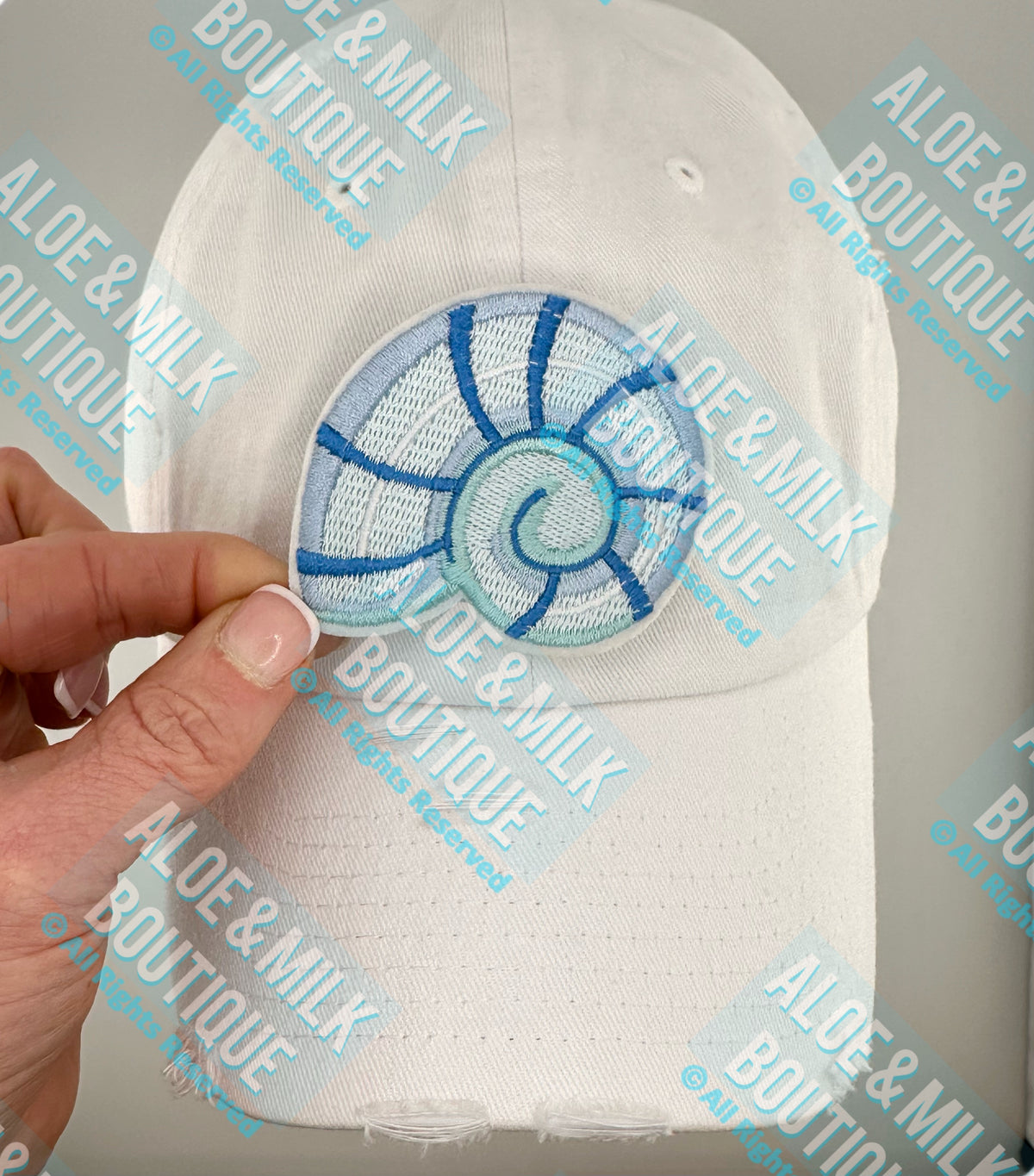 Blue Sundial Shell Patch, sundial patch, beach patches, beach vibes