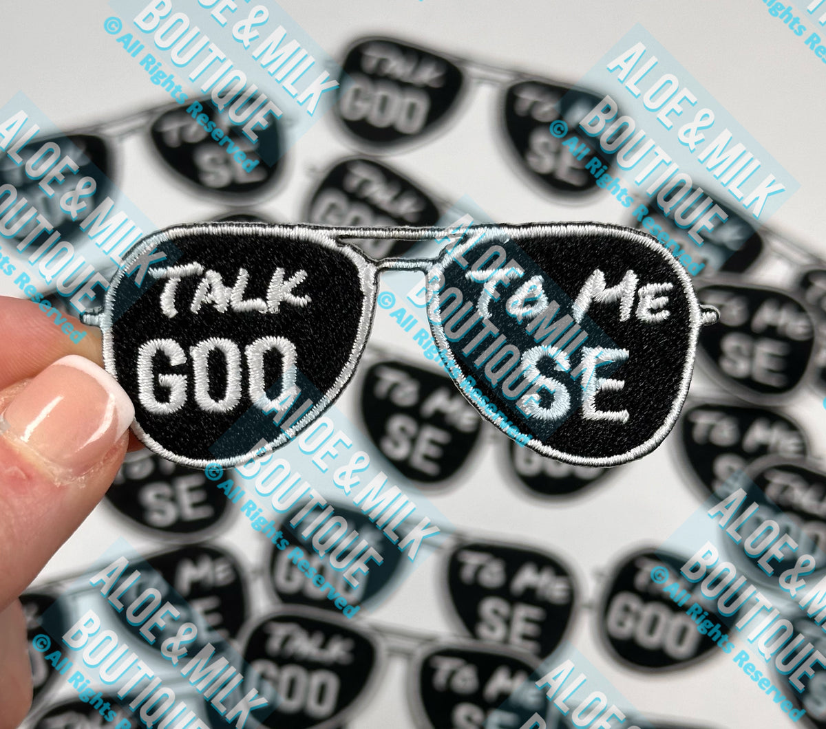 Talk to Me Goose, top gun patch, airforce patch, sunglasses