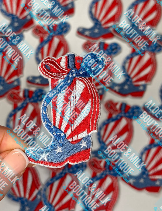 Boot RWB Bow, boot patches, western patches, usa patch