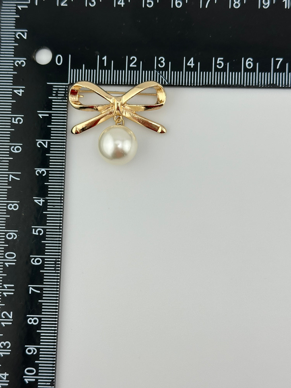 Bow Pearl Drop Hat Pin
