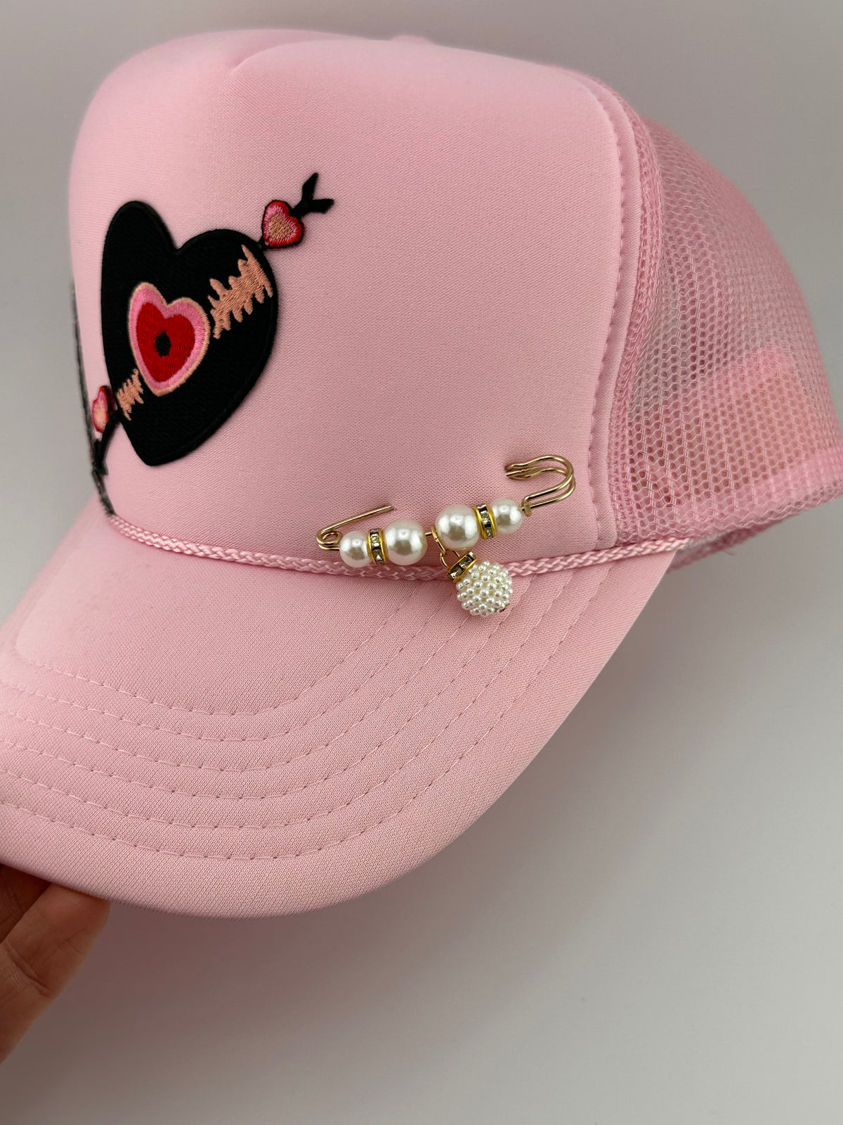 Pearl Drop and Rhinestone Safety Pin
