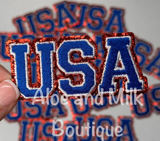 USA Glitter, usa patches, america patches, patriotic patch, july 4th patch