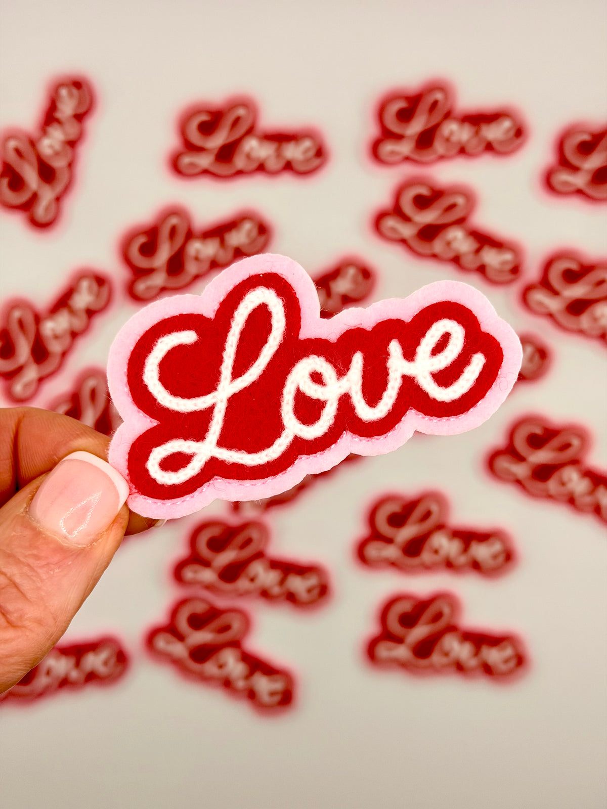 Chainstitch Love iron on patch
