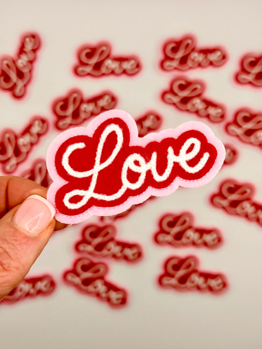 Chainstitch Love iron on patch
