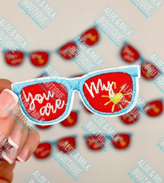 Sun Glasses Patch, you are my sunshine sunnies, beach patches, pool patch, ocean vibes, sunglasses