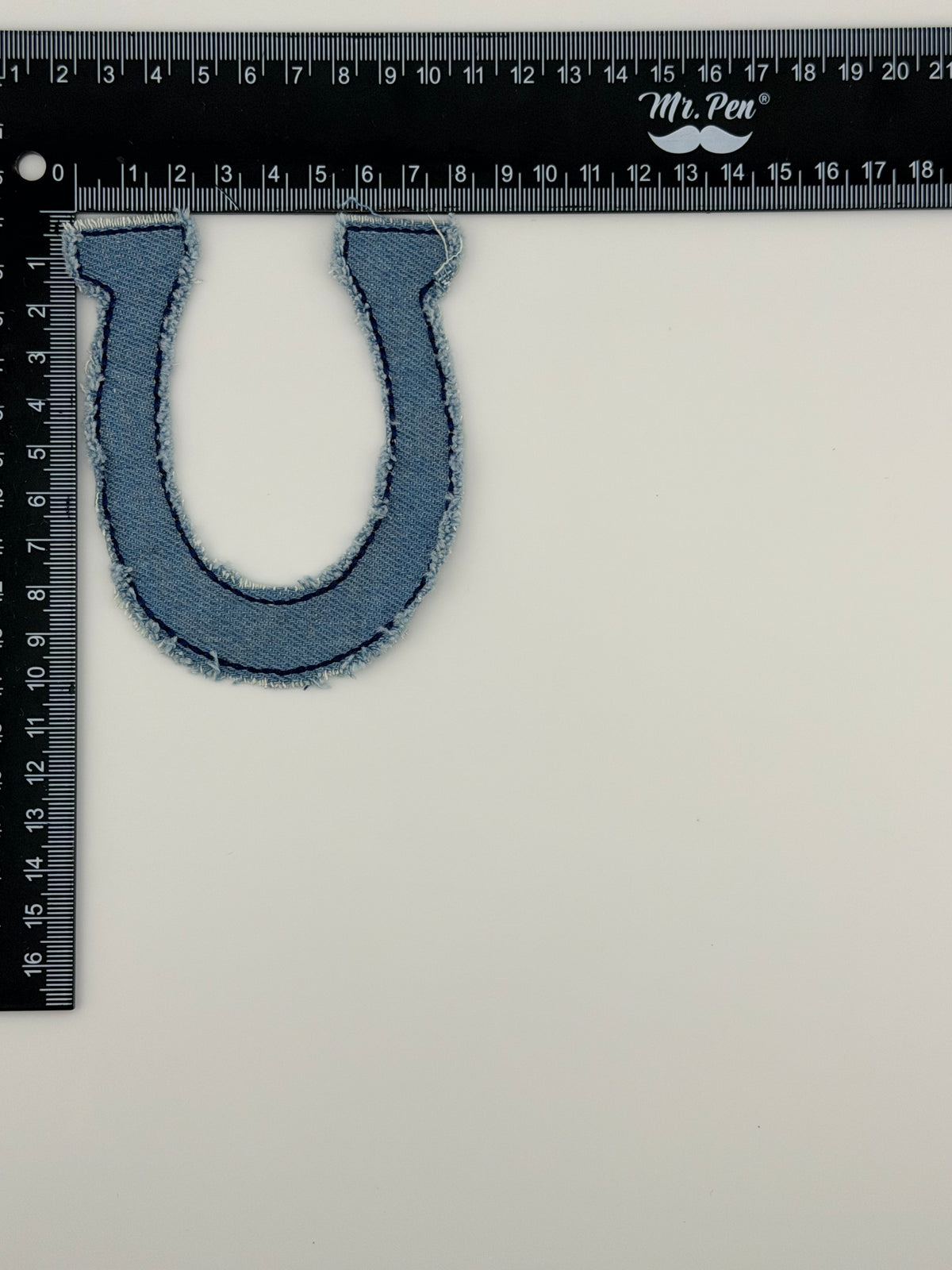 Denim Horseshoe iron on patch