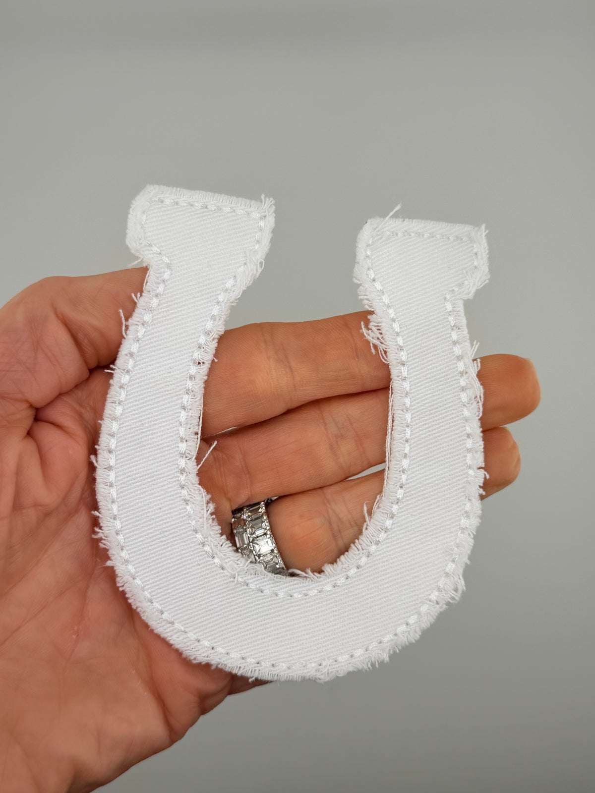 Denim Horseshoe iron on patch
