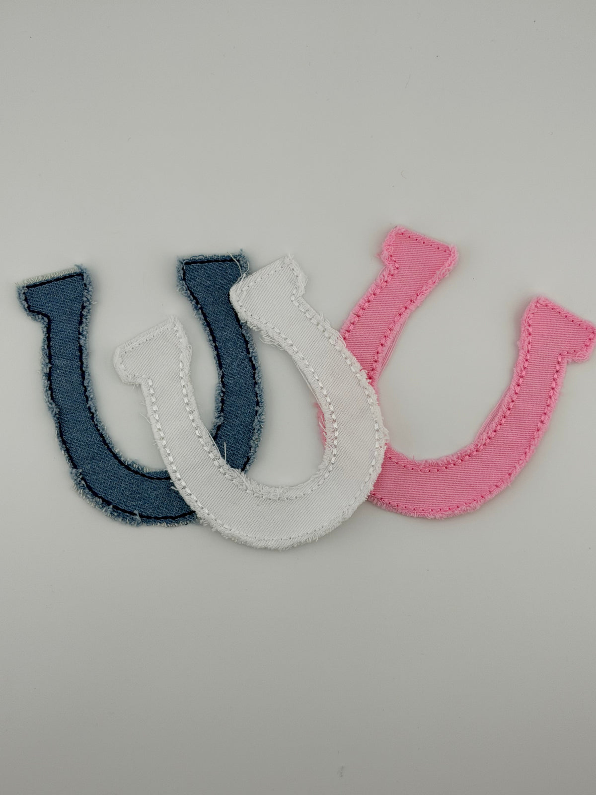 Denim Horseshoe iron on patch