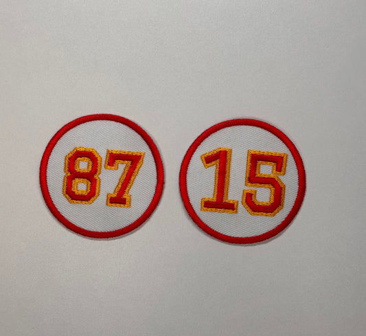 KC Chiefs Football #87 and #15