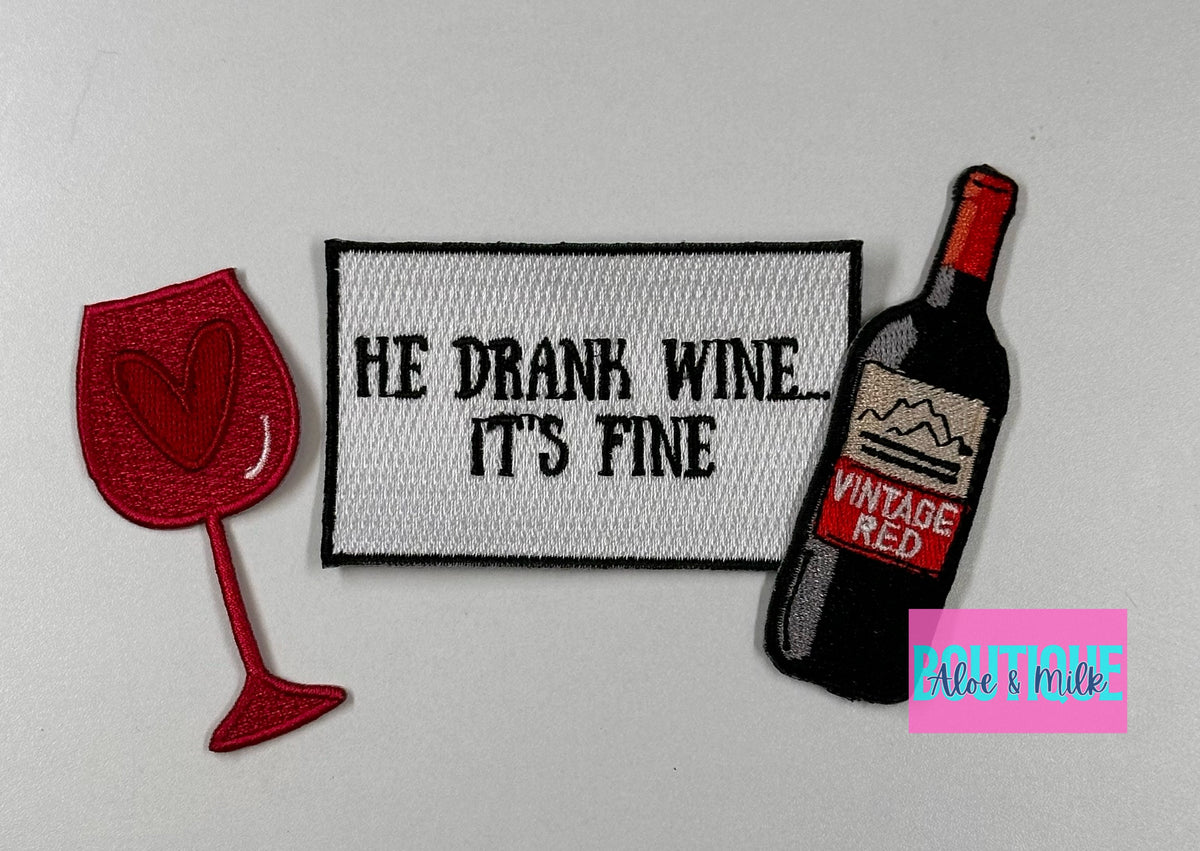 Wine Glass Patch, wine patches, drinking patches, mom patch, napa patch