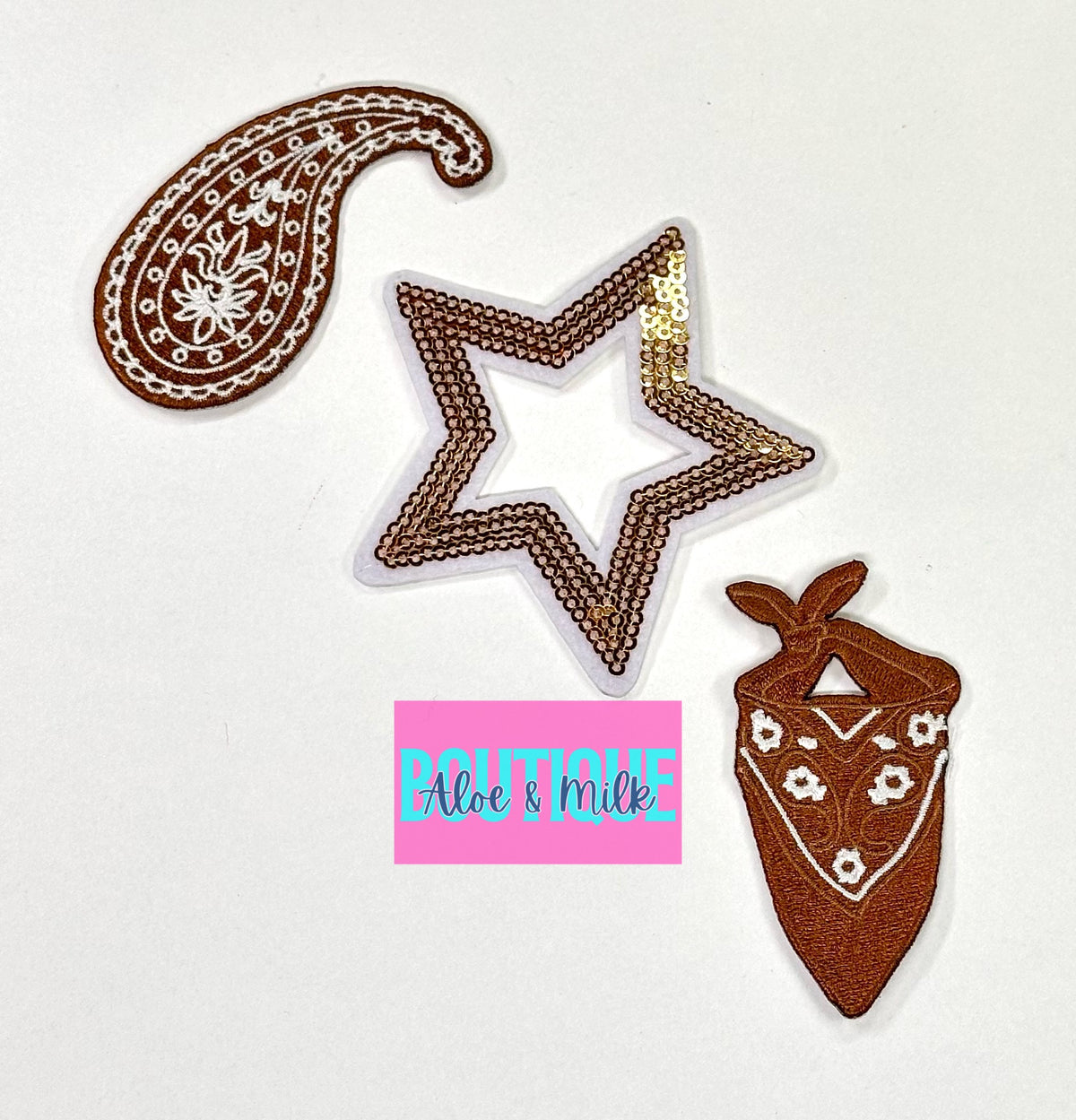 Western Trio Bundle, star patch, western patches, cowgirl patches