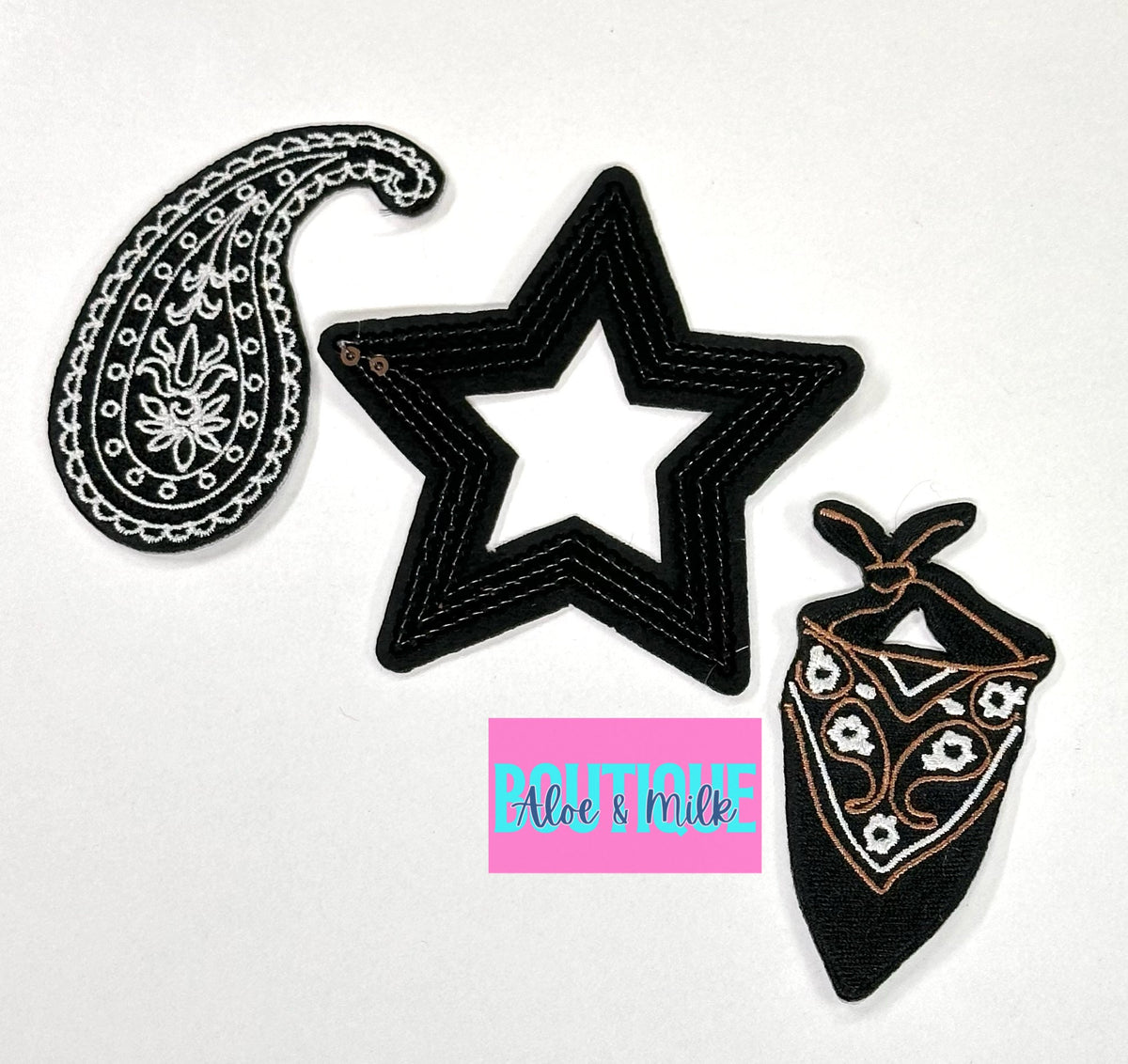 Western Trio Bundle, star patch, western patches, cowgirl patches
