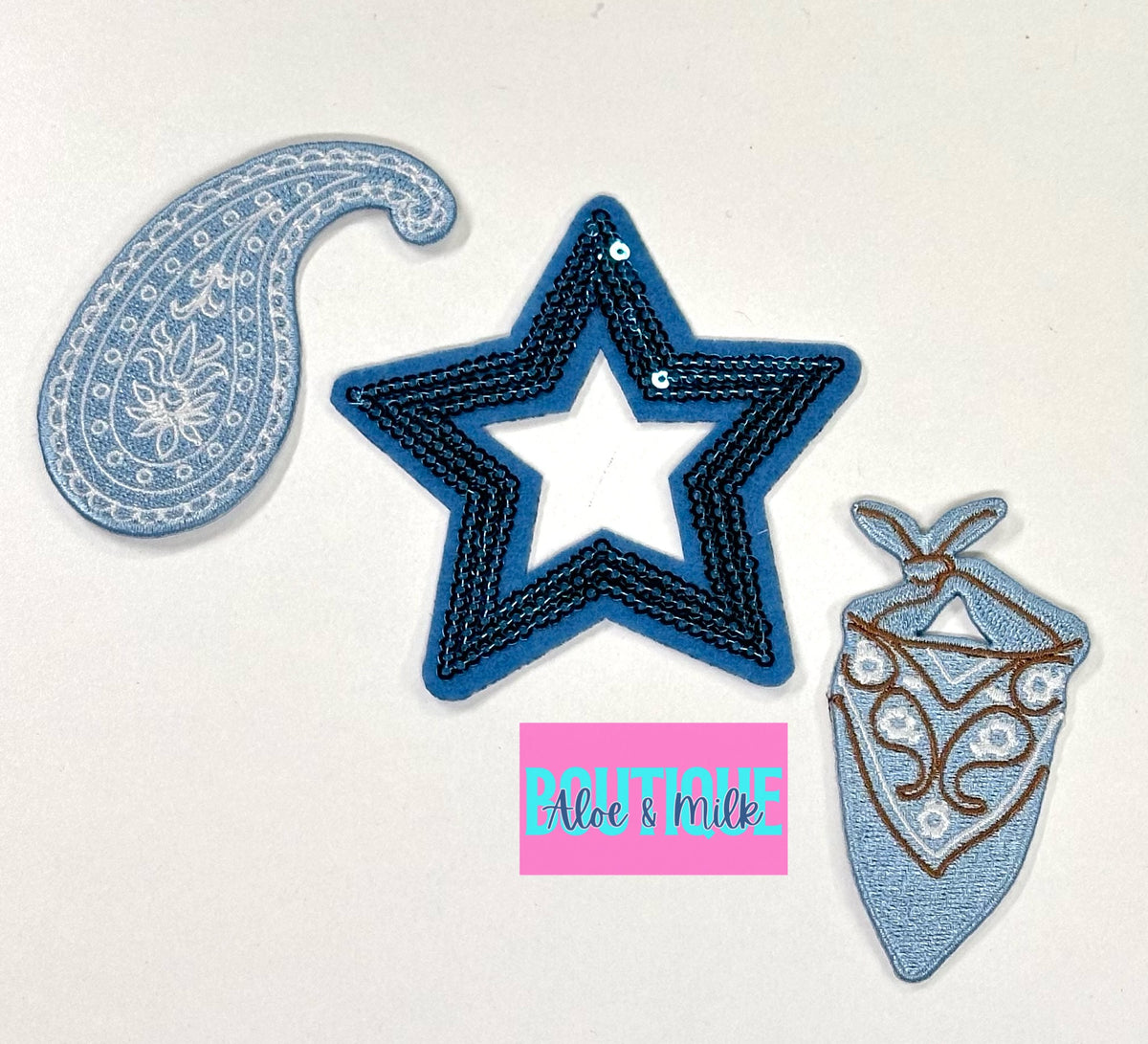 Western Trio Bundle, star patch, western patches, cowgirl patches