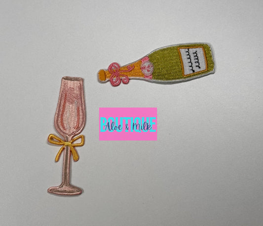 Champagne Bundle, wedding patches, bride patches, champagne patch