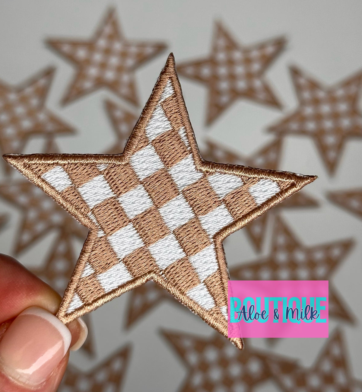 Checkered Star Patch, star patches, game day patches, star patch, checkered patches, cheer patch