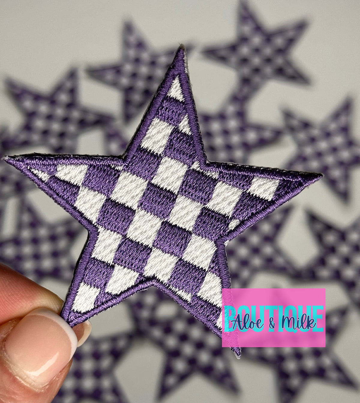 Checkered Star Patch, star patches, game day patches, star patch, checkered patches, cheer patch