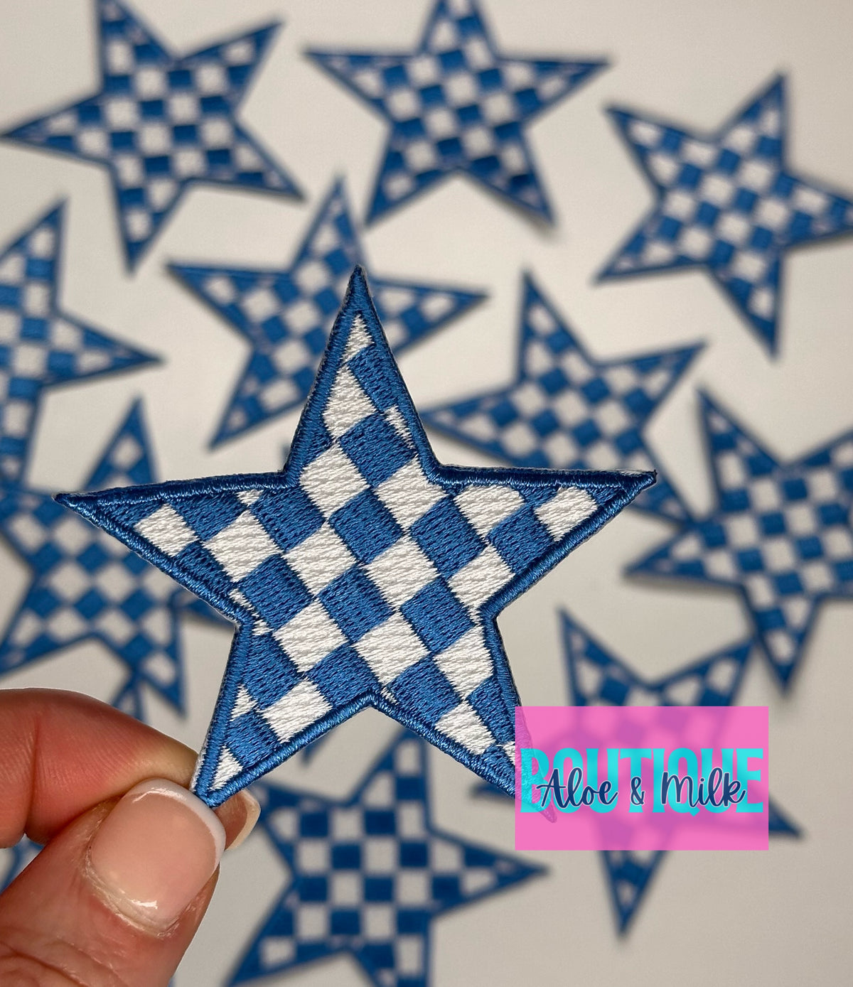 Checkered Star Patch, star patches, game day patches, star patch, checkered patches, cheer patch