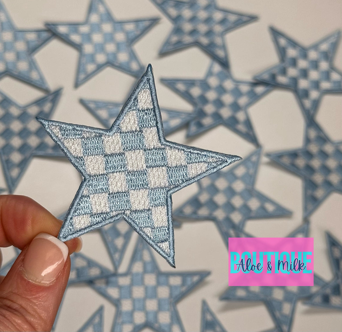 Checkered Star Patch, star patches, game day patches, star patch, checkered patches, cheer patch