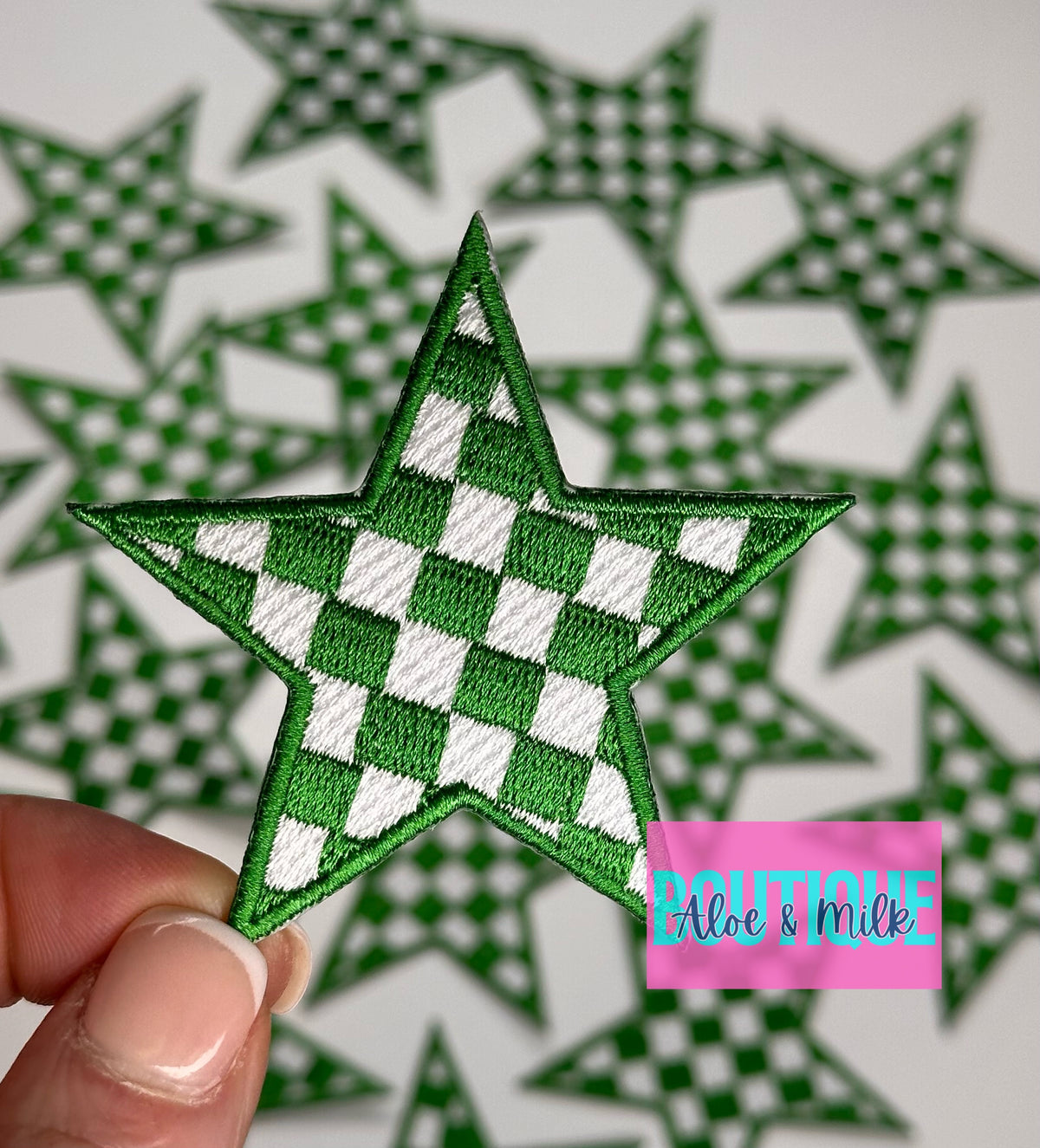 Checkered Star Patch, star patches, game day patches, star patch, checkered patches, cheer patch