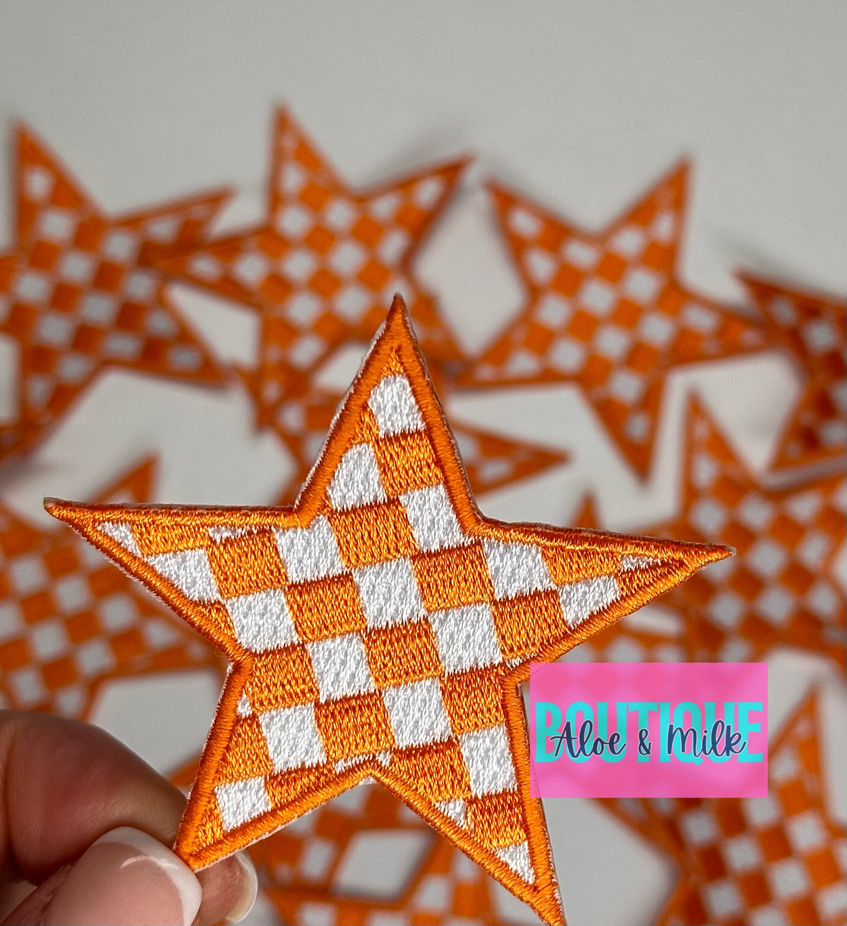 Checkered Star Patch, star patches, game day patches, star patch, checkered patches, cheer patch