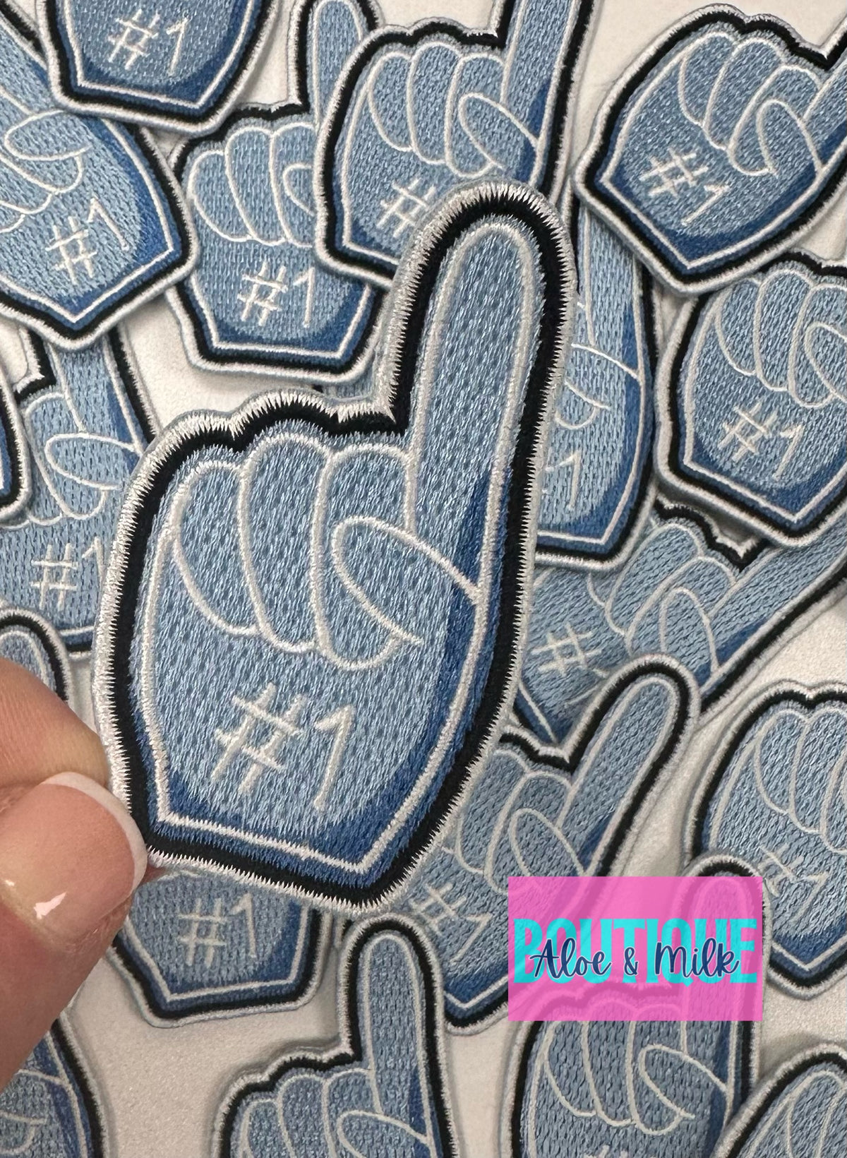 # 1 Fan Hand, game day patches, sports patch, mom patches