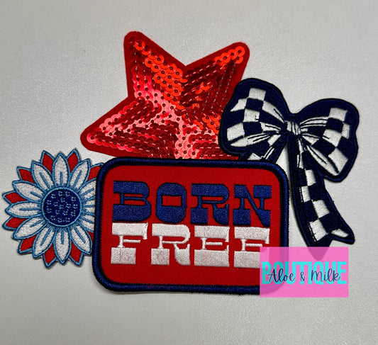 Born Free Iron on Patch, born free patch, usa patch, america patches