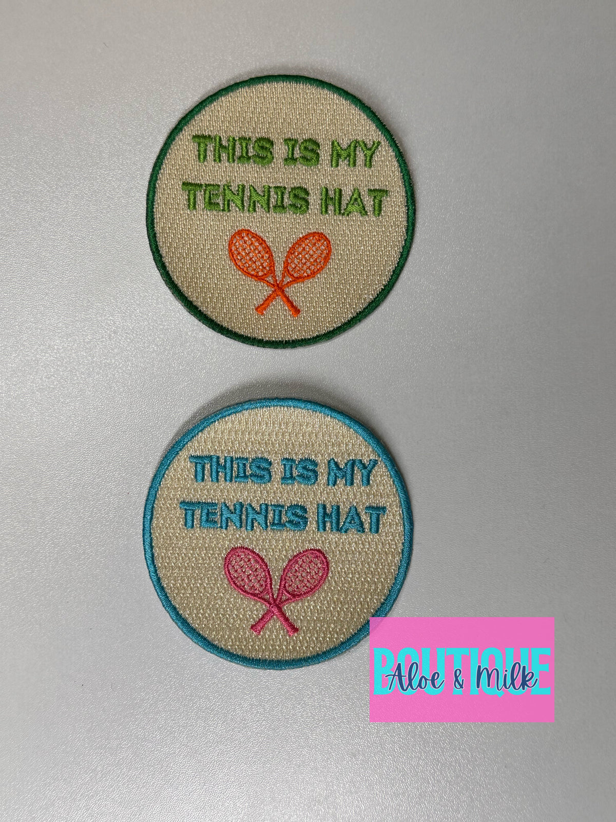 This is my Tennis hat, tennis patches, tennis patch