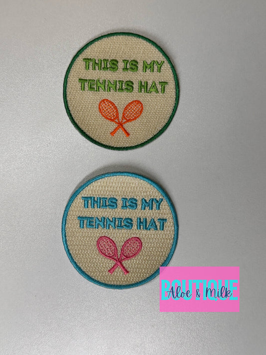 This is my Tennis hat, tennis patches, tennis patch