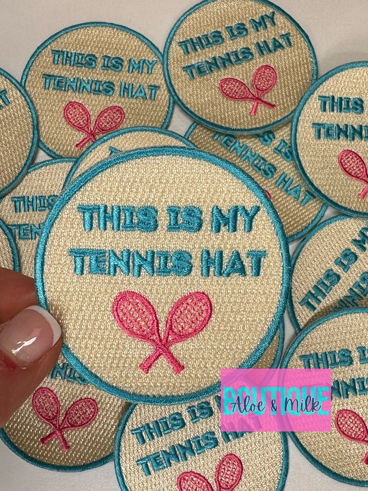 This is my Tennis hat, tennis patches, tennis patch