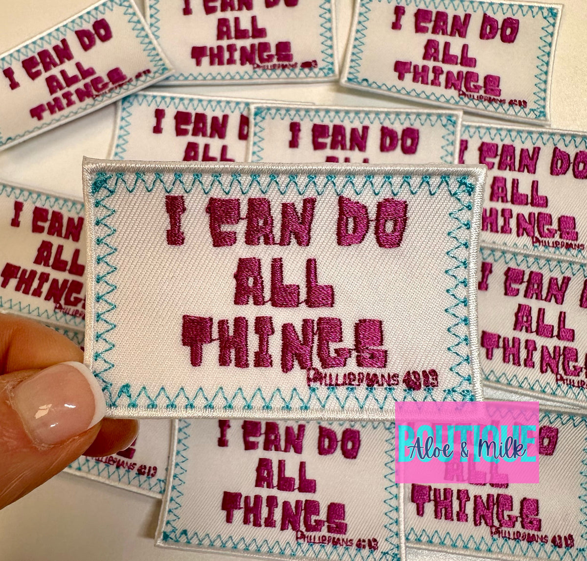 I can do all things, philippians 4:8, faith patches