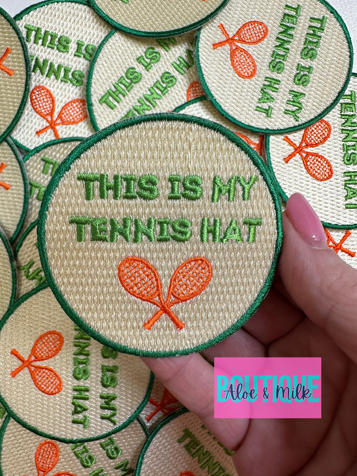 This is my Tennis hat, tennis patches, tennis patch