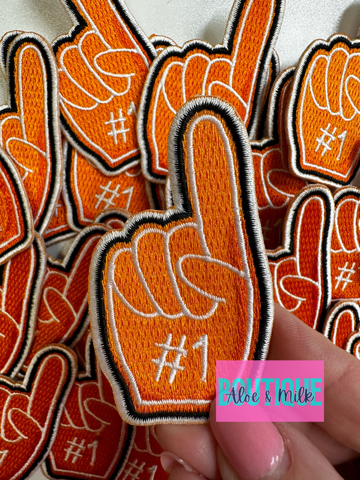 # 1 Fan Hand, game day patches, sports patch, mom patches