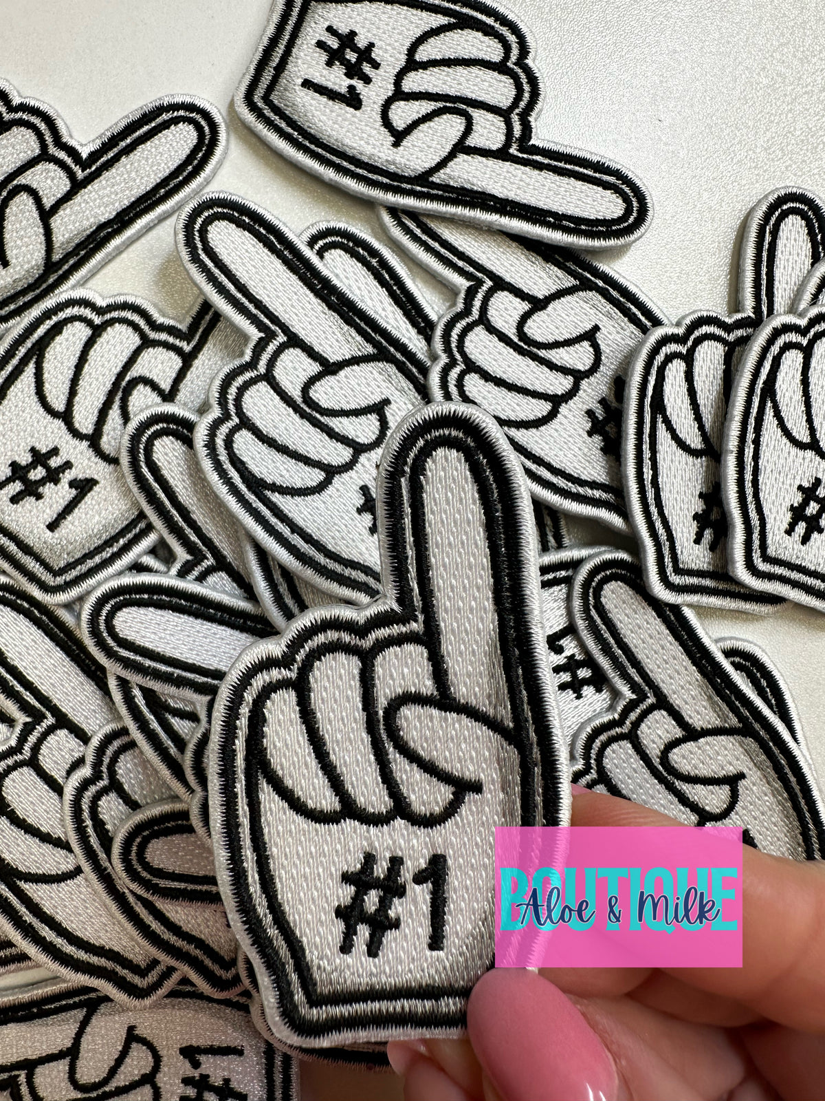 # 1 Fan Hand, game day patches, sports patch, mom patches