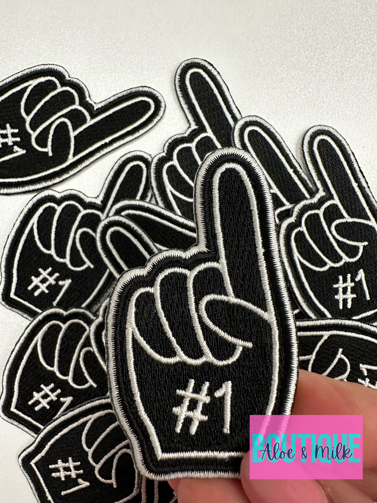 # 1 Fan Hand, game day patches, sports patch, mom patches