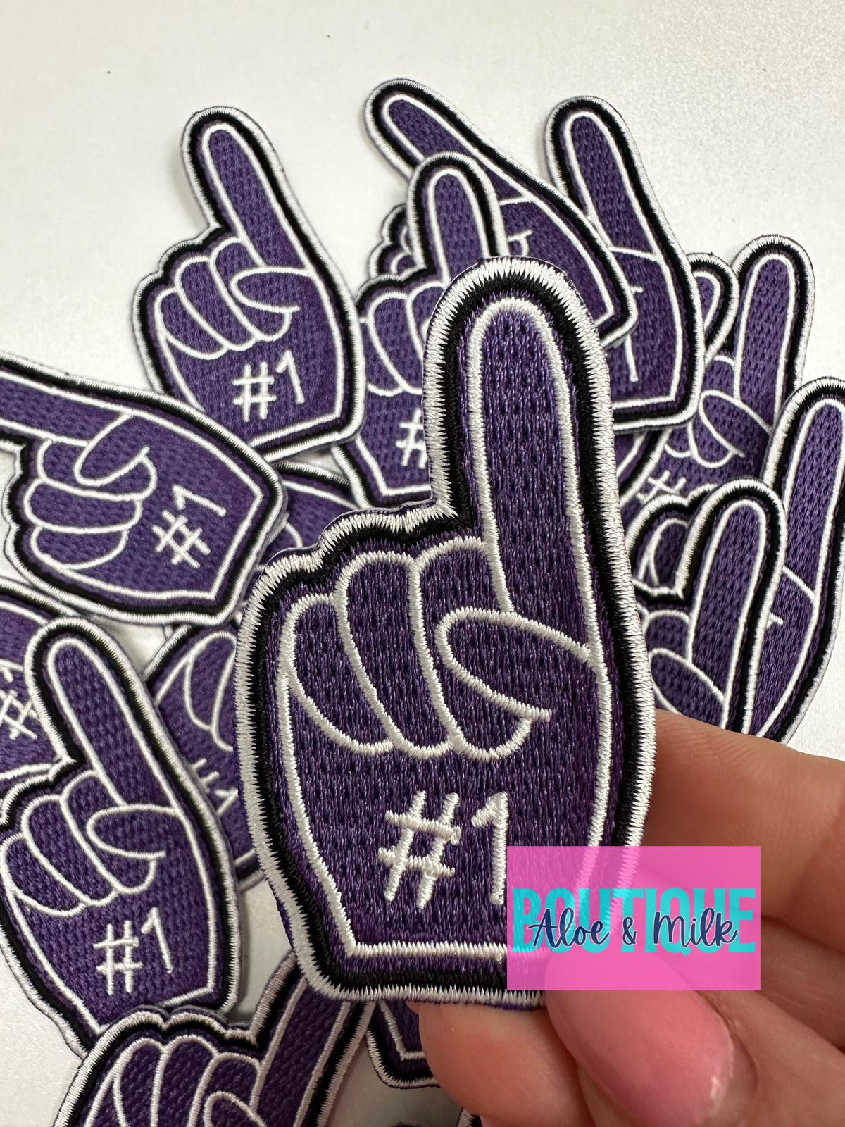 # 1 Fan Hand, game day patches, sports patch, mom patches