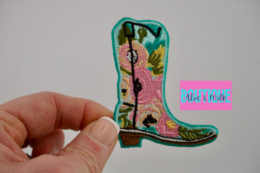 Cowboy Boot Floral Patch