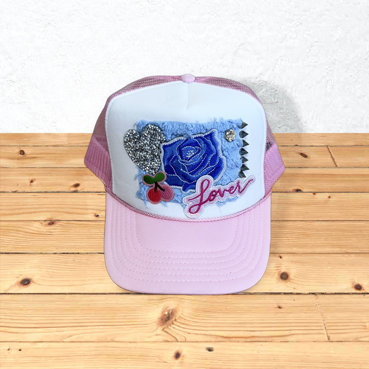 Pink "Lover" Blue Rose Hat