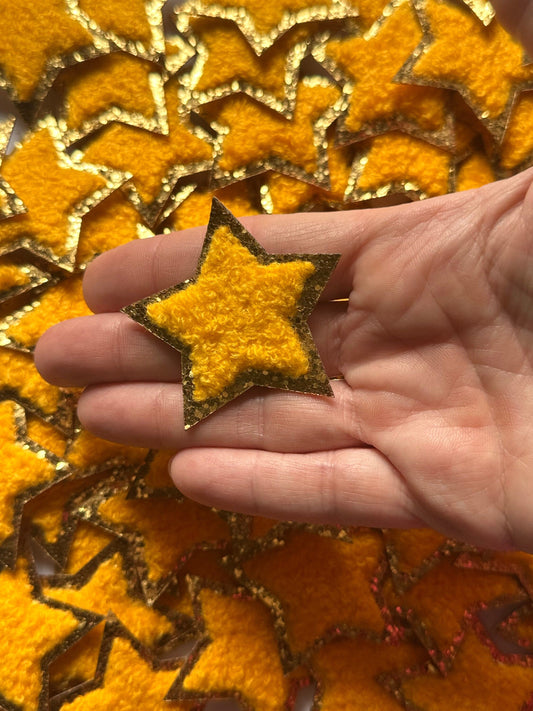 Christmas Chenille Star Patch, Chenille Iron on patch, Glitter border patch, Iron On patch, Hat Patch, Christmas patch