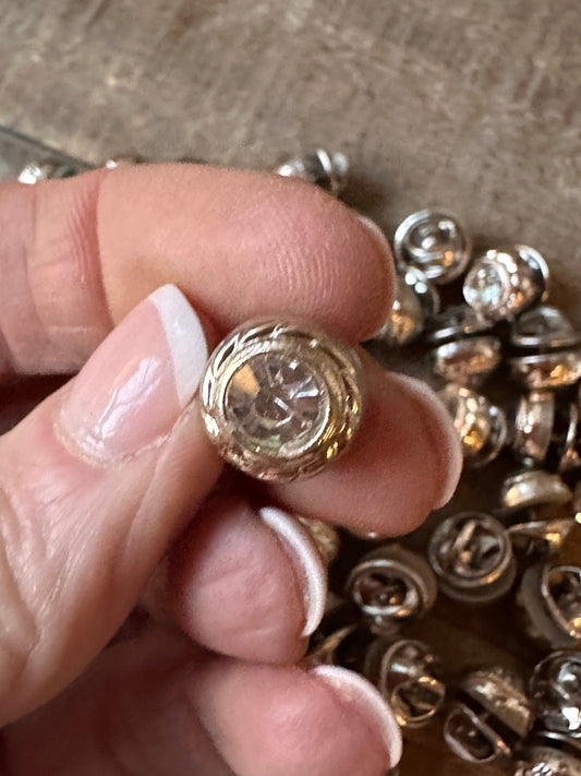 Etched Single Rhinestone Hat Pin